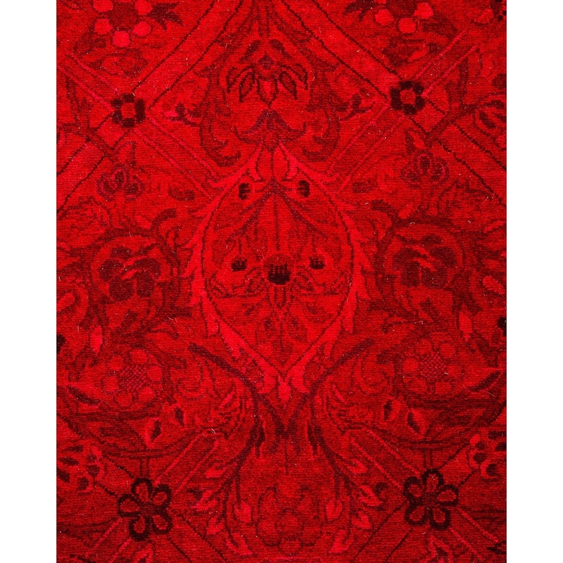 Fine Vibrance, One-of-a-Kind Hand-Knotted Area Rug - Red, 2' 7" x 9' 10" - 2' 7" x 9' 10"