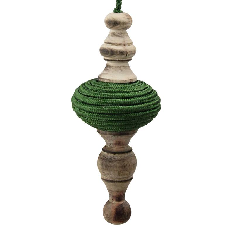 2ct Green and Beige Christmas Finial Drop Ornaments 9"