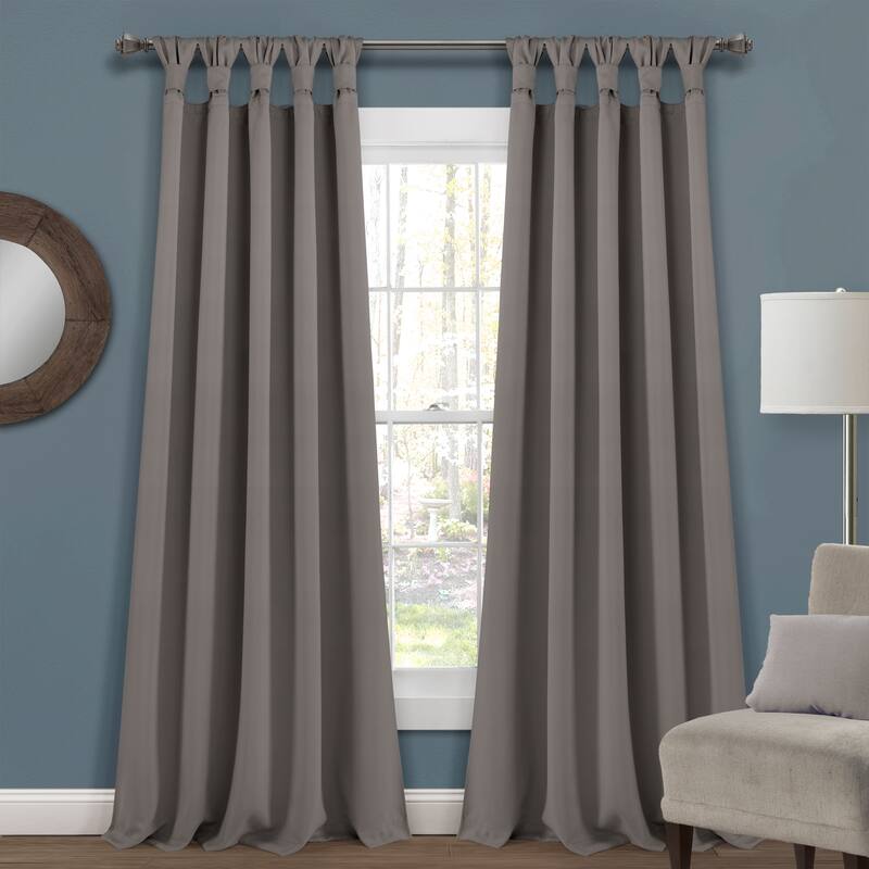 The Gray Barn Blazing Pitchforks Blackout Window Curtain Panel Pair - 52"w x 84"l - Dark Gray