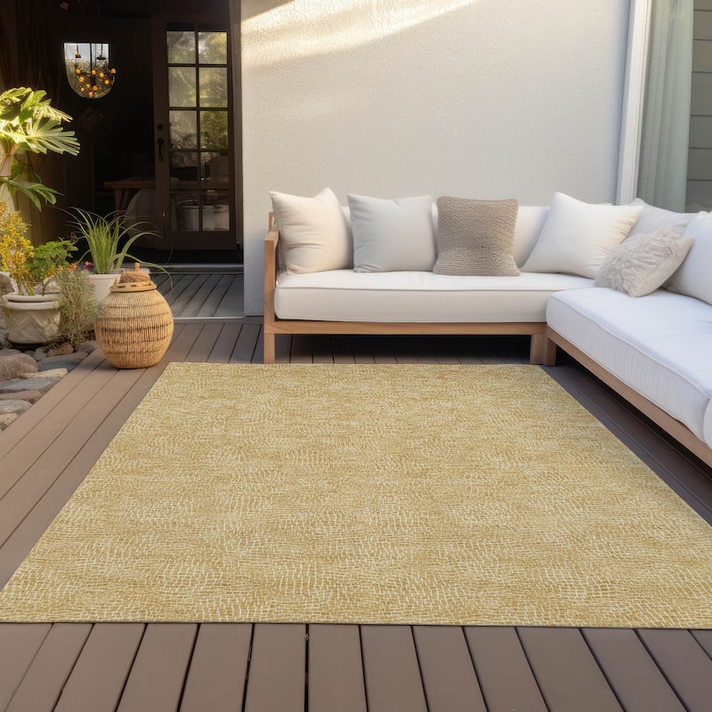 Machine Washable Indoor/ Outdoor Solid Modern Chantille Rug