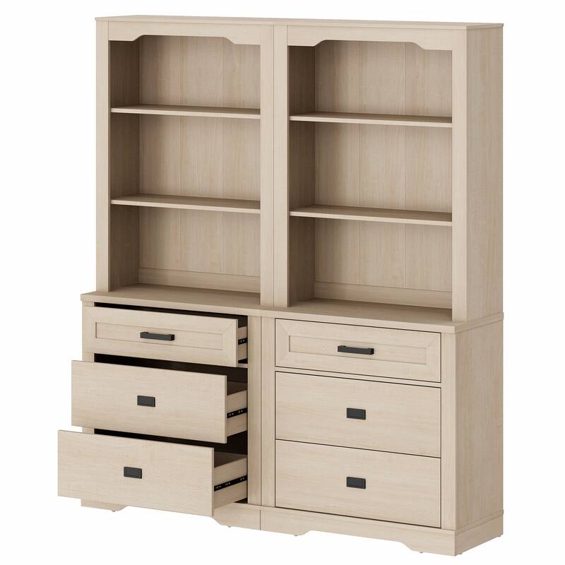 3 Tier Bookcase with Drawer,73.3" Tall Floor Standing Bookshelf