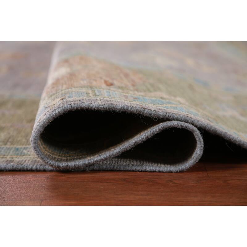 Hand Knotted Oriental 100% Wool Carpet Transitional All-Over Purples Oushak Area Rug - 9' 10'' X 8' 0''