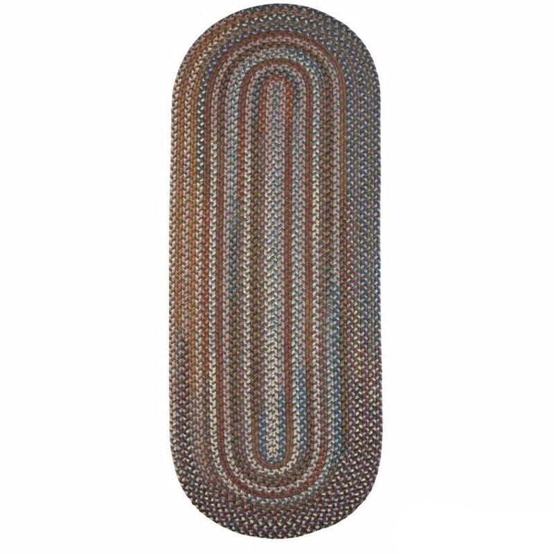 Rhody Rug Augusta Space-dye Wool Braided Rug - Greengrass - 2' x 6' Runner