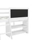 preview thumbnail 7 of 7, Twin Size Low Loft Bed with Two Movable Shelves, Decorative Chalkboard Guardrail, and Integrated Ladder, White