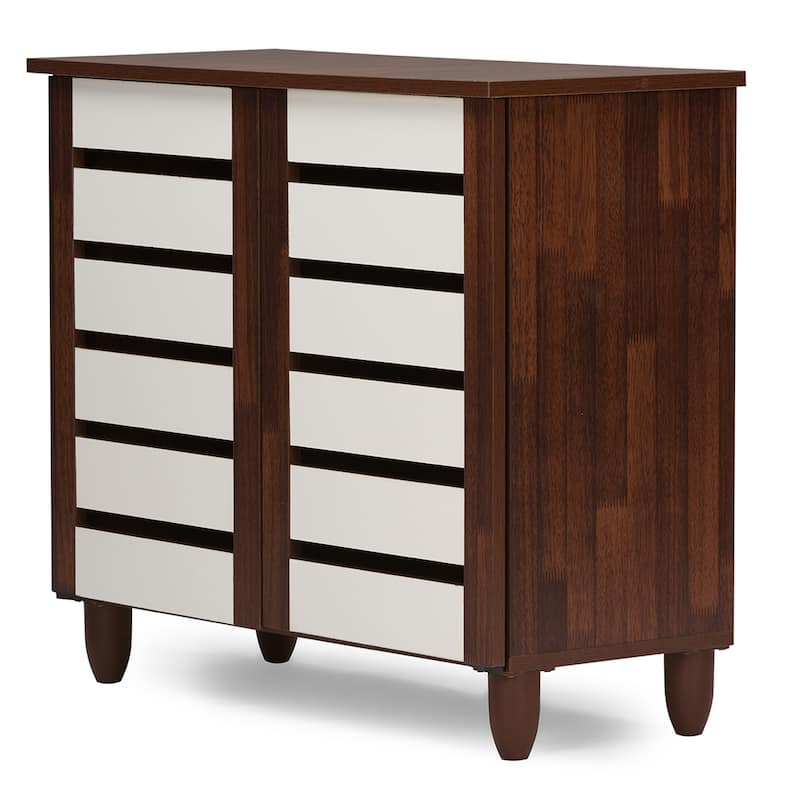 Porch & Den Harold Martin Brown/ White 2-door Shoe Cabinet
