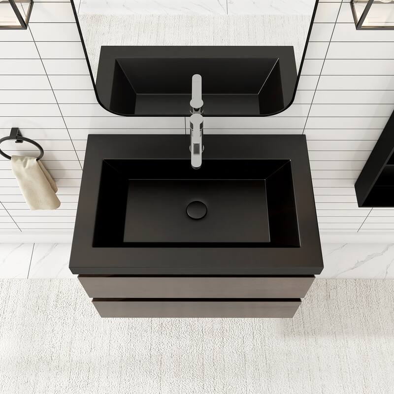 Floating Bathroom Vanity with Quartz Sand Top