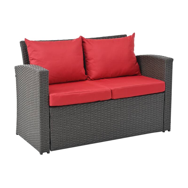 Outdoor Wicker Weaving Conversation Combo Set of 4