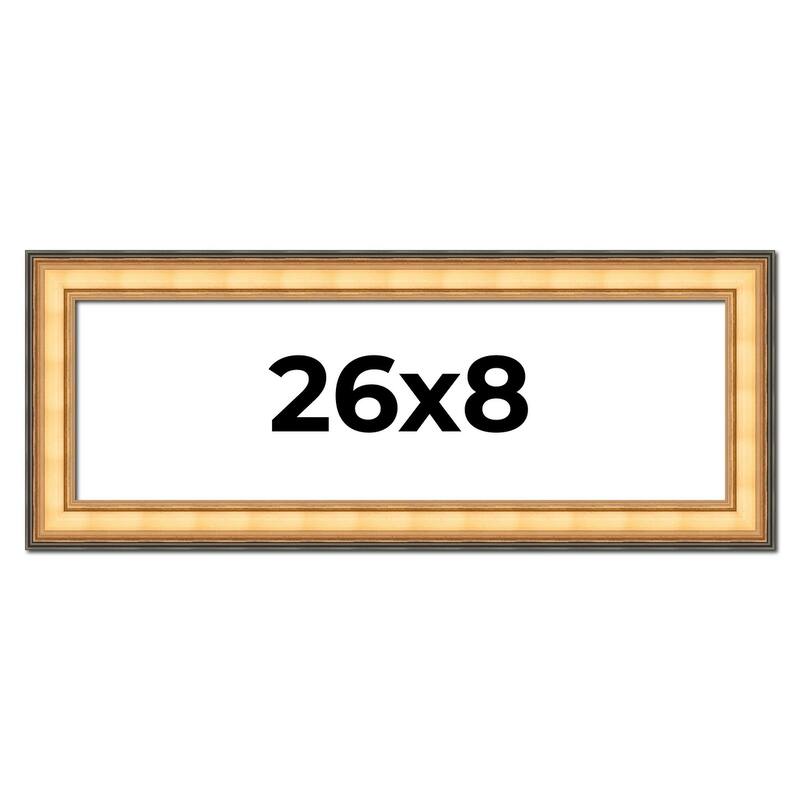 26x8 Frame Gold Plein Aire Solid Wood Picture Frame Width 2 Inches |