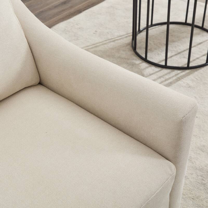 Swivel Sofa Chair with USB Port & Magazine Storage, Upholstered Lounge Reading Chair, Accent Chair with Copper Nailhead Trim