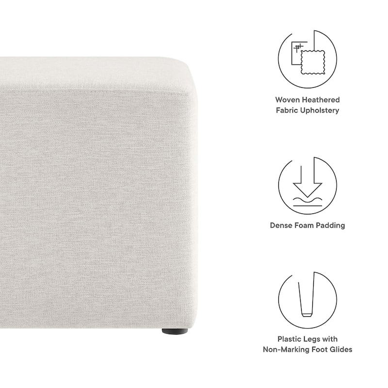 Callum 17"/28" Square Woven Heathered Fabric Upholstered Ottoman