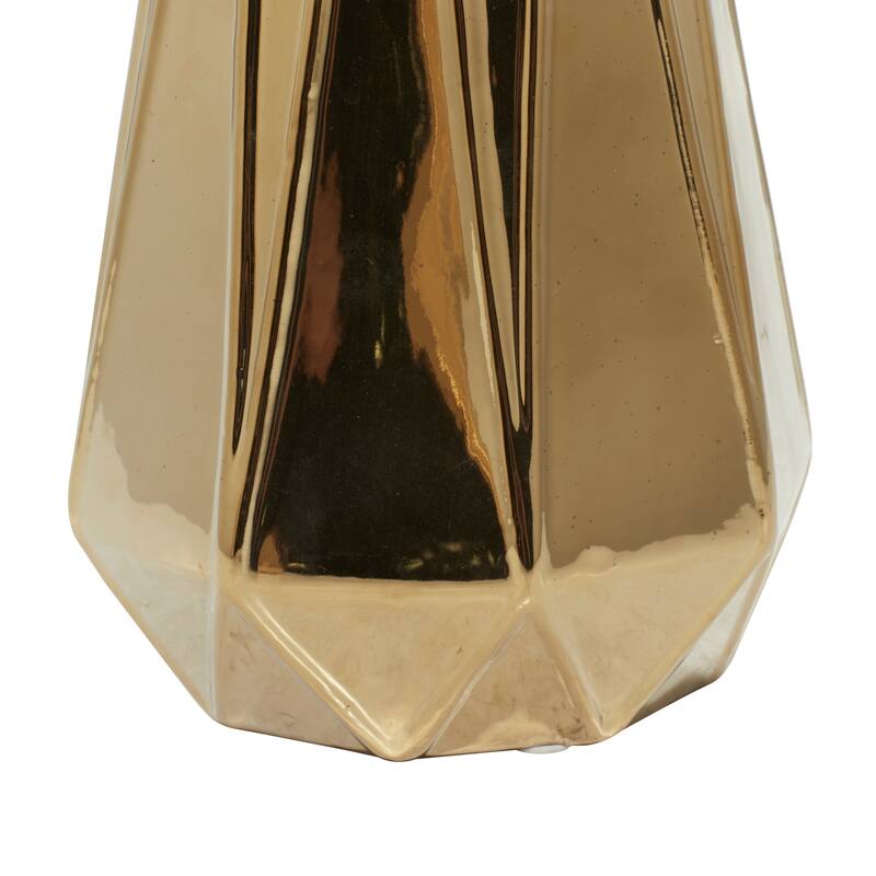 Gold, Silver or Gray Ceramic Geometric Vase (Set of 3) - S/3 7", 11", 15"H