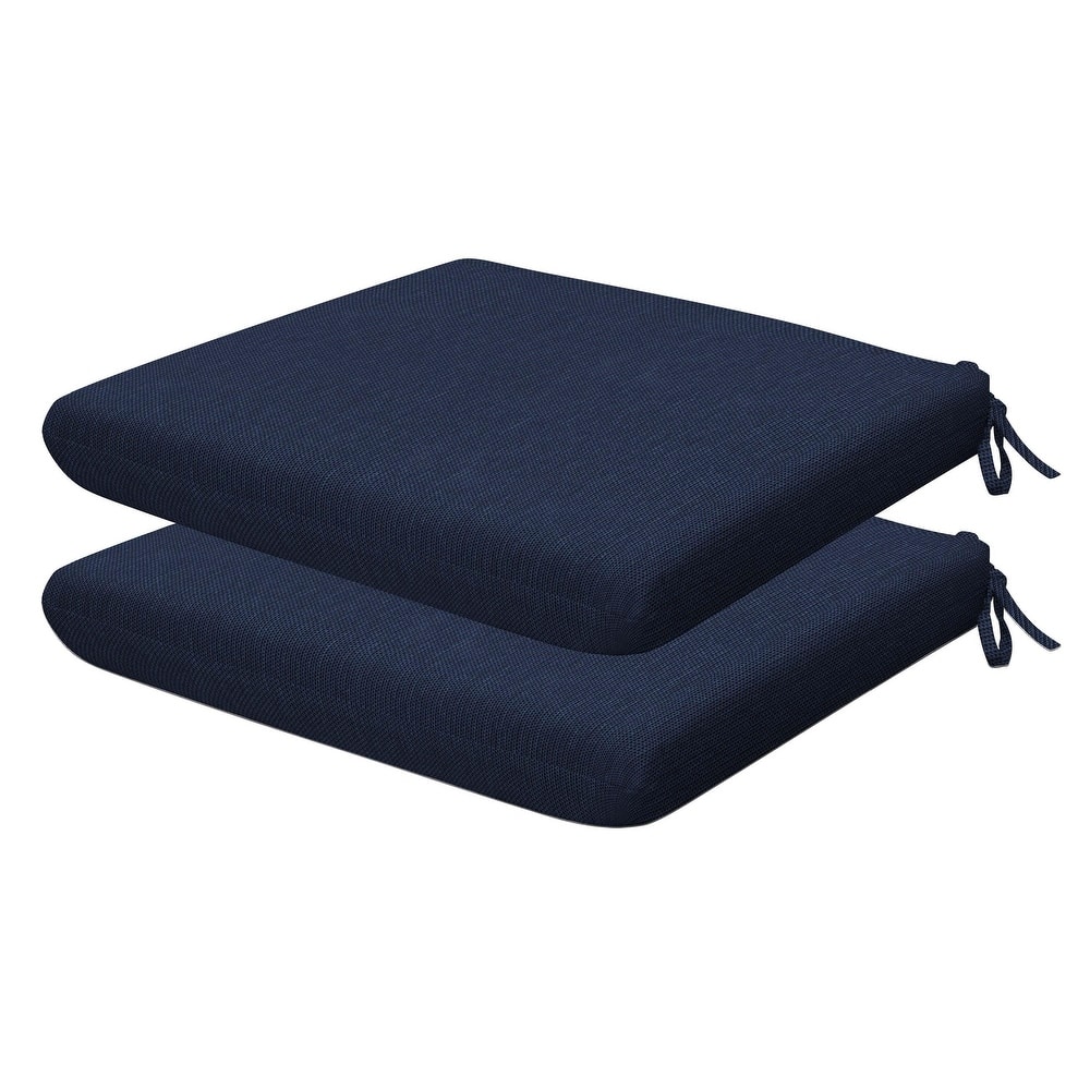 Outdoor Universal Seat Cushion (2-Pack) - 18" wide x 17.5" deep x 2.5" thick