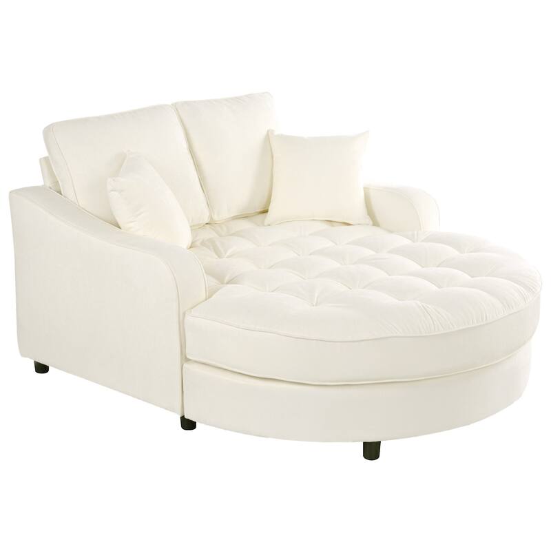 Christopher Knight Home - Modern Upholstered Chenille Fabric Sofa Bed with Tufted Seat and Detachable Pillows