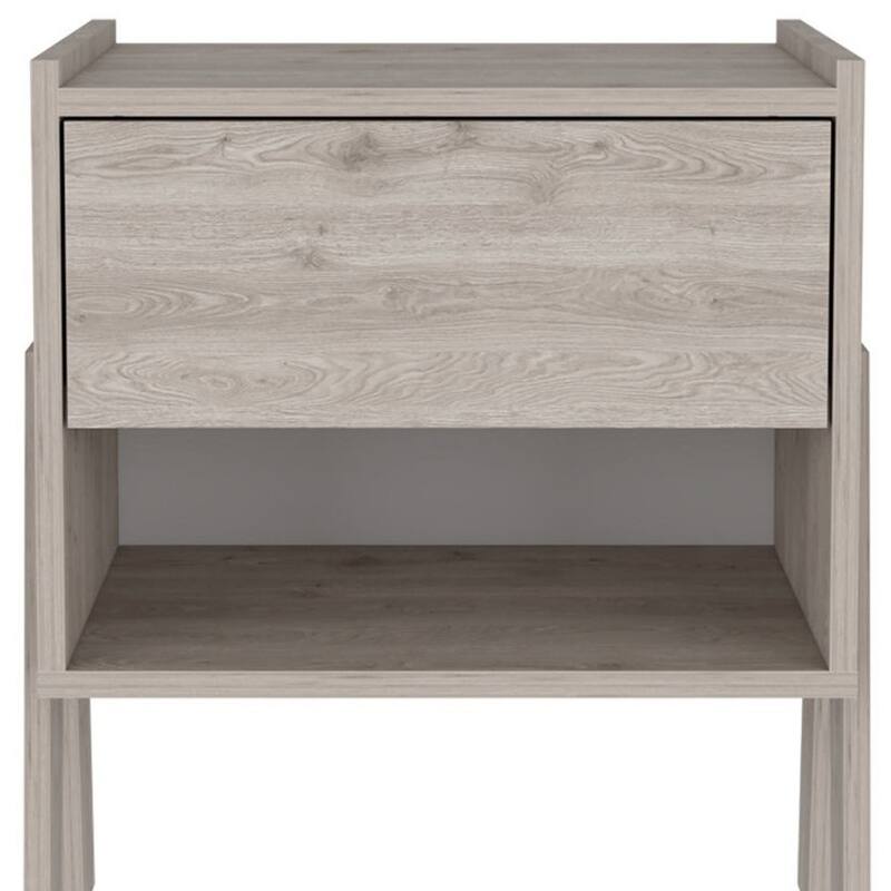22" Rectangular Nightstand with Drawer and Shelf Wooden End Table for Modern Bedrooms