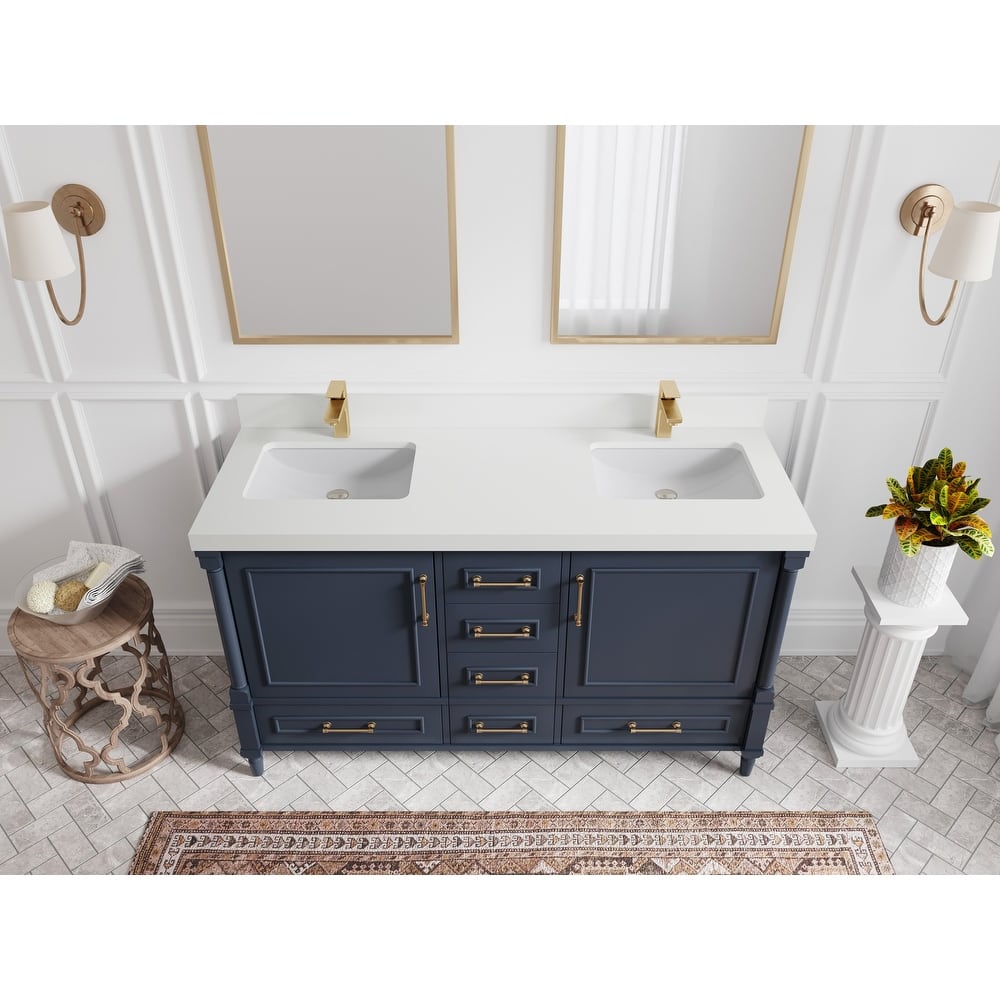 Willow Collections 60 in. W x 22 in. D Aberdeen Double Sink Bathroom Vanity with Countertop