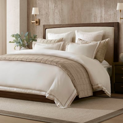 Harbor House Linen Blend Double Flange Duvet Cover Set
