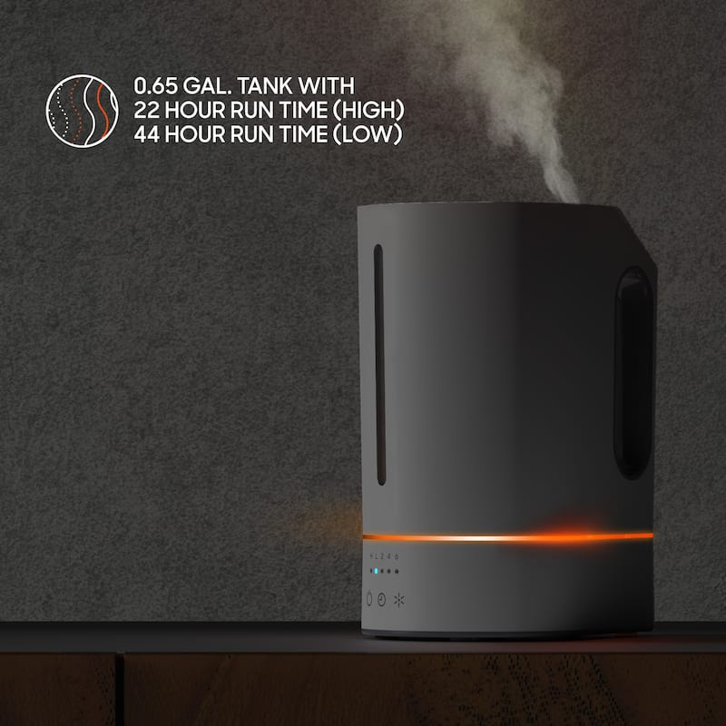 Mist 8 Ultrasonic Humidifier with Customizavle Light, Cool mist and Timer - White