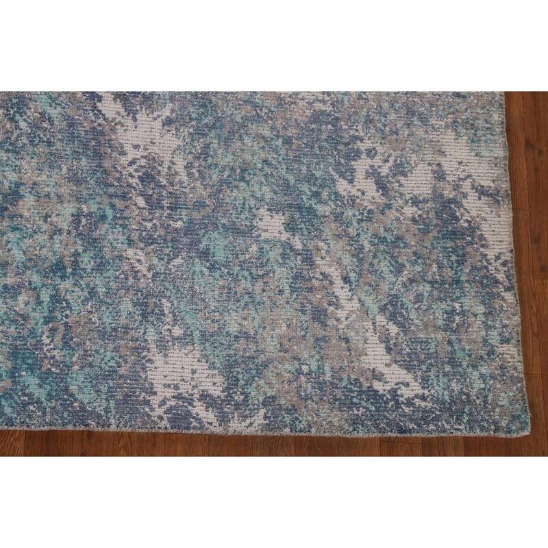 Modern / Abstract Area Rug Handmade Multi-Color Wool Carpet - 7'11"x 9'10"