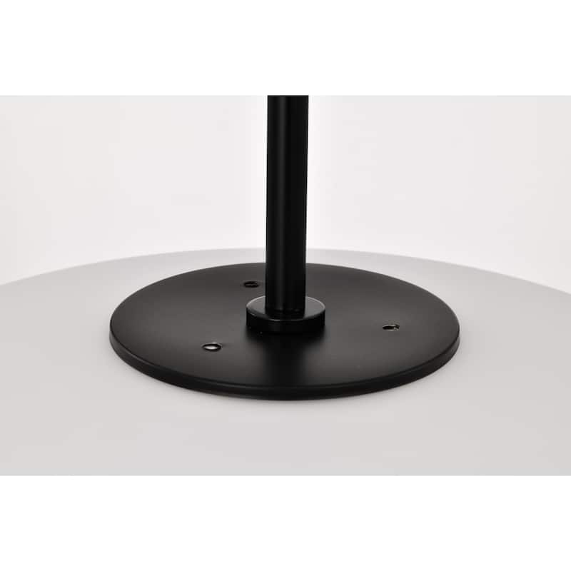 Caio Matte Black Pendant Light with Oval Disk Frosted Glass Shade - Matte-Black