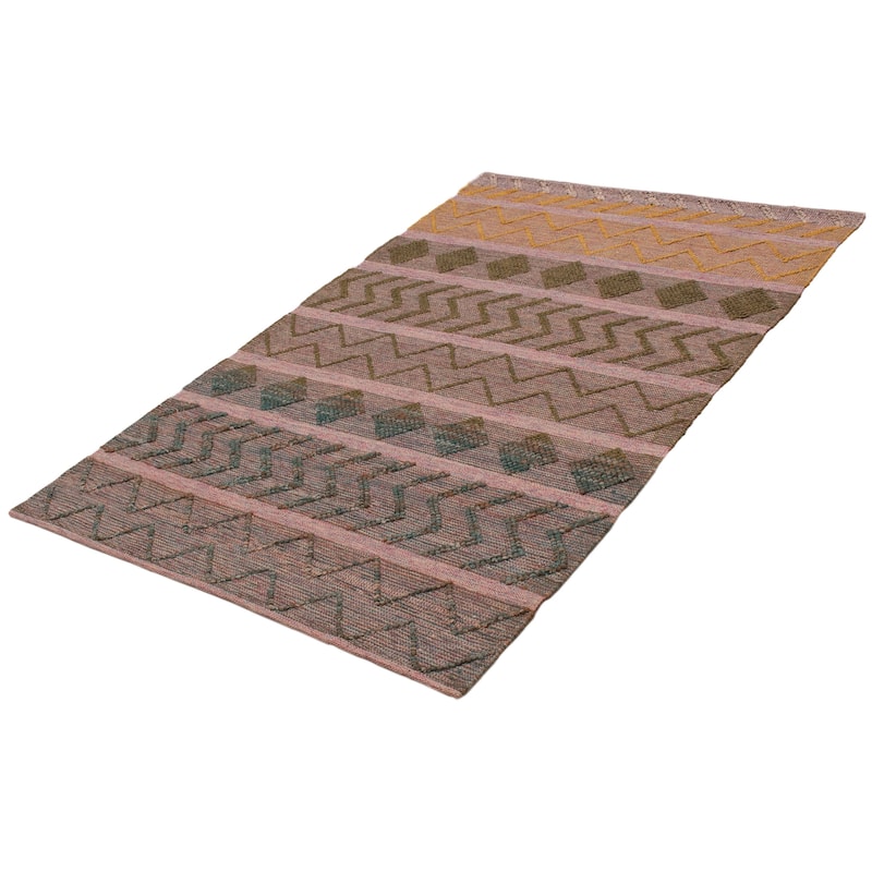ECARPETGALLERY Braid weave Sienna Olive Wool Rug - 5'11 x 9'3