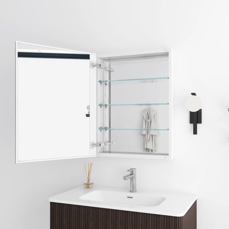 Rectangular Aluminum Medicine Cabinet with Mirror