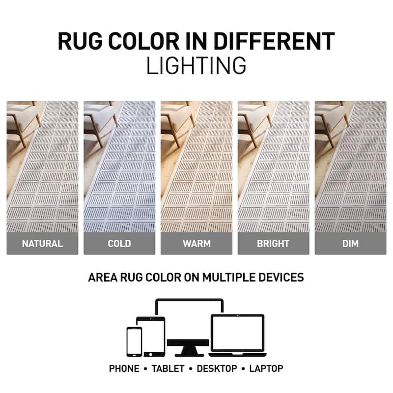 World Rug Gallery Bohemian Stripe Lines Washable Non-Slip Area Rug.