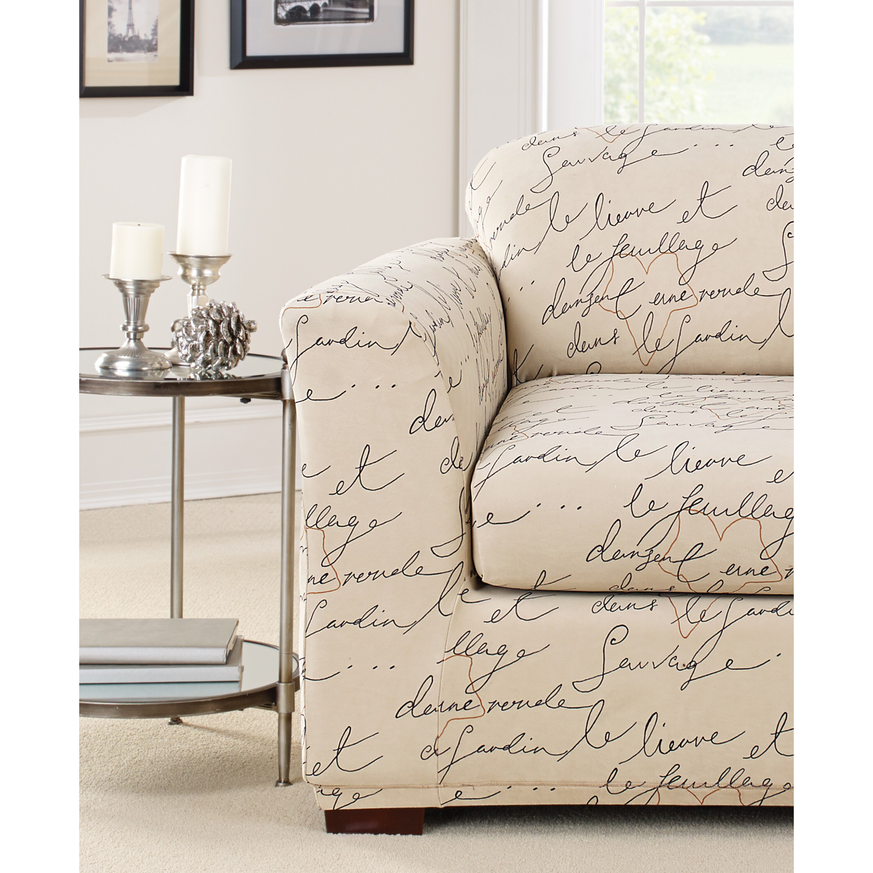 Stretch Pen Pal Two Piece Chair Slipcover