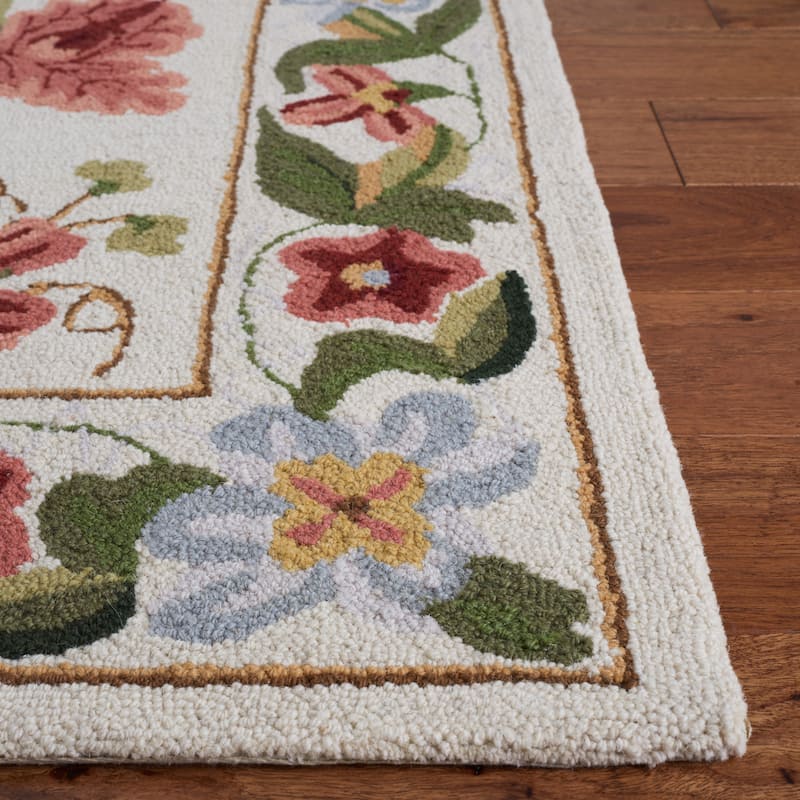 SAFAVIEH Handmade Chelsea Rubi French Country Floral Wool Rug