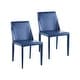 preview thumbnail 4 of 38, Porthos Home Fei Dining Chairs Set of 2, Bridle Leather and Steel Blue