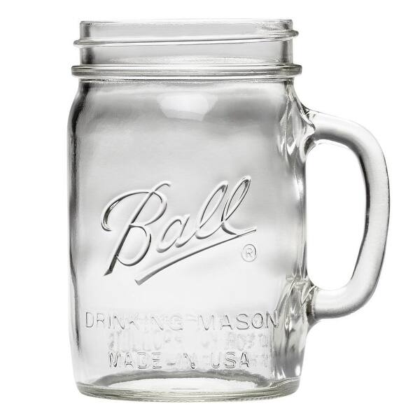 Shop Ball 1440016011 Glass Drinking Mason Jars 4 Count 24 Oz Overstock 14477745