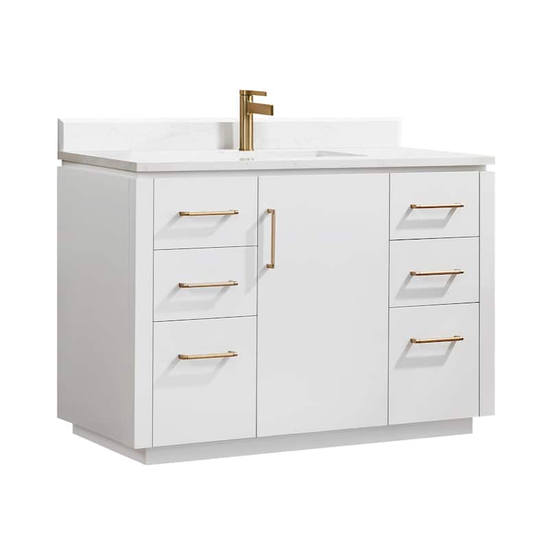 San Single Bath Vanity with Composite Stone Top without Mirror