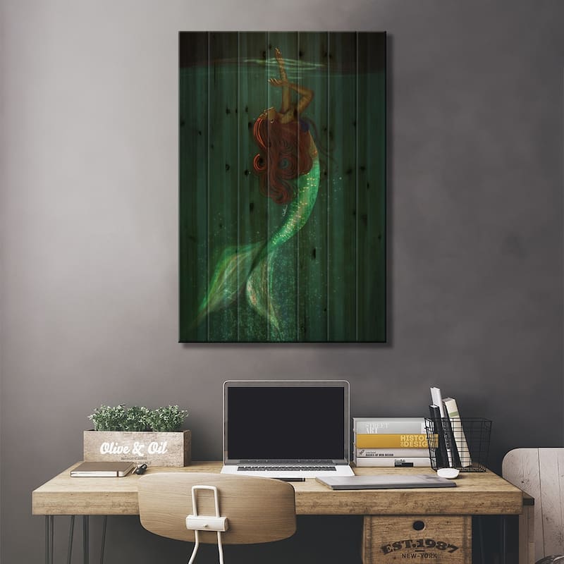 Black Girls Can Be Mermaids Too Print On Wood by DeeLashee Artistry - Multi-Color