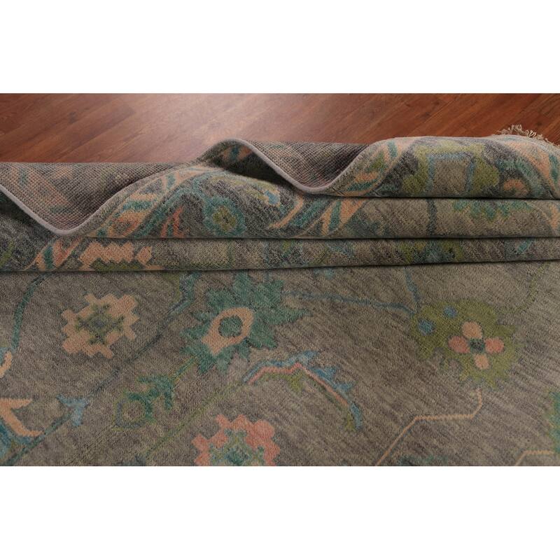 Oushak Indian Area Rug Hand-Knotted Wool Carpet - 7'10"x 9'11"