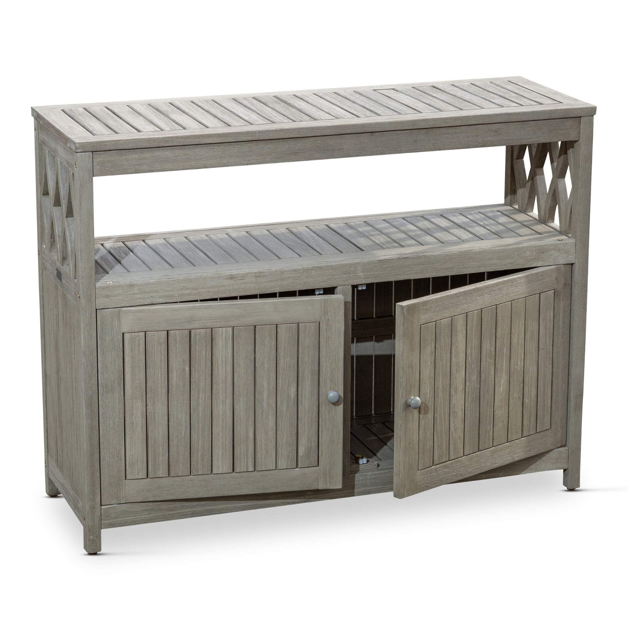 Outdoor console outlet table with drawers