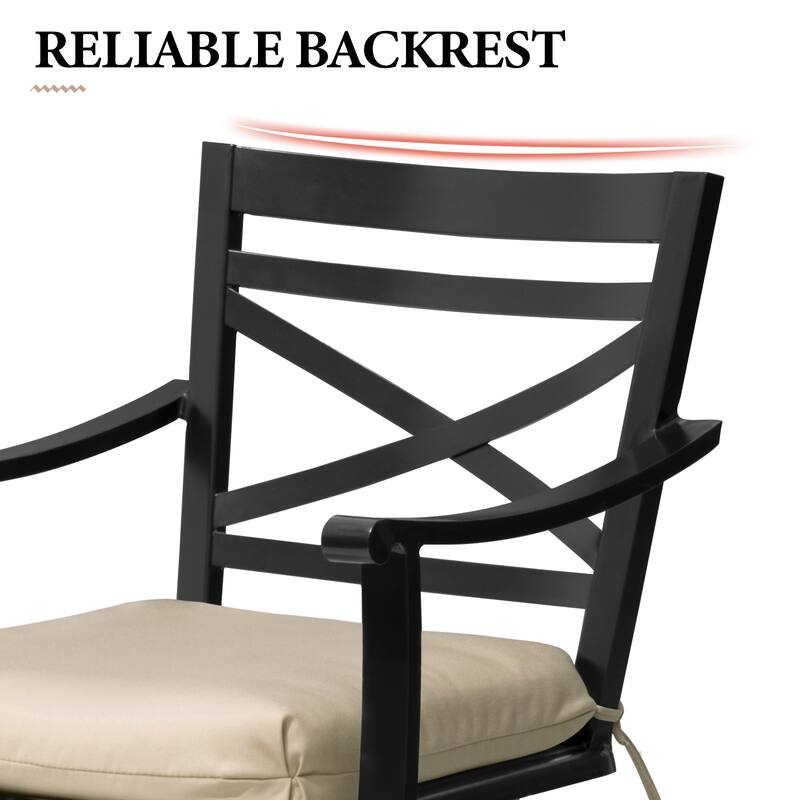 All-Weather Patio Outdoor Indoor Aluminum Swivel Bar Stools with Sunbrella Cushion