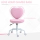 preview thumbnail 4 of 7, HOMCOM Heart Love Shaped Back Design Office Chair with Adjustable Height and 360 Swivel Castor Wheels, Pink
