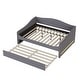 preview thumbnail 8 of 12, Comfort & Soft Daybed with LED & Trundle, Curve Design-Full Size, Grey