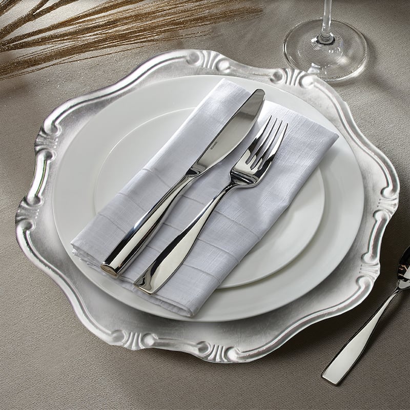 Silver Baroque Charger Plate 13" Set of 12 - 13" Dia x 0.5" H