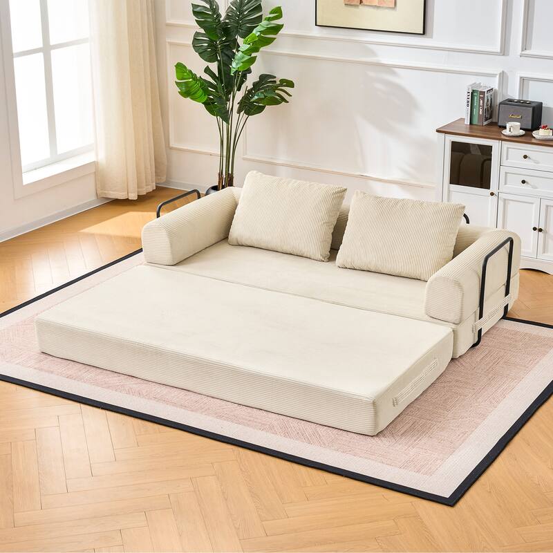 Folding Sofa Sleeper with Armrests, Sofa Bed Convertible Sofa Bed Floor Sofa Bed with Foldable Armrests