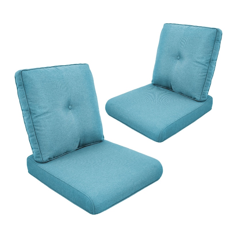 Outdoor Deep Seat Cushion 22 x 25 inch - Turquoise - 2 Pairs Buckle Cushion