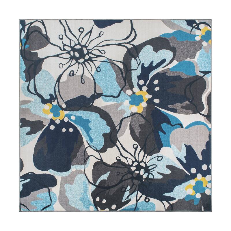 World Rug Gallery Modern Floral Non-Slip Area Rug