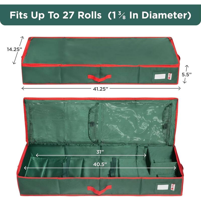 Hold N' Storage - Wrapping Paper Storage Container. Fits up to 27 Rolls 1.37" Diam.