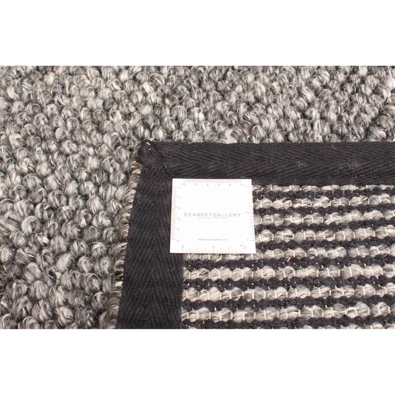 ECARPETGALLERY Braid weave Sienna Dark Grey Wool Rug - 5'3 x 7'5