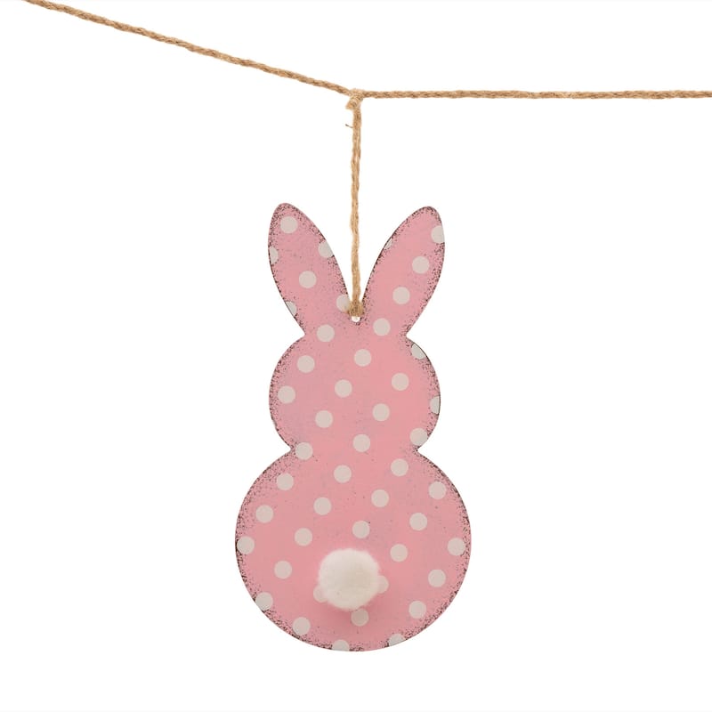 Glitzhome 72"L Easter Metal Bunny Hanging Garland Wall Decor