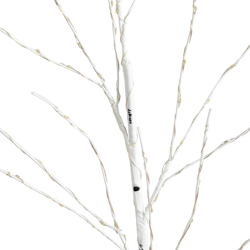 Pre-Lit Battery Operated Artificial Birch Twig Branches Christmas Tree - 36" - Warm White LED Lights - Set of 2