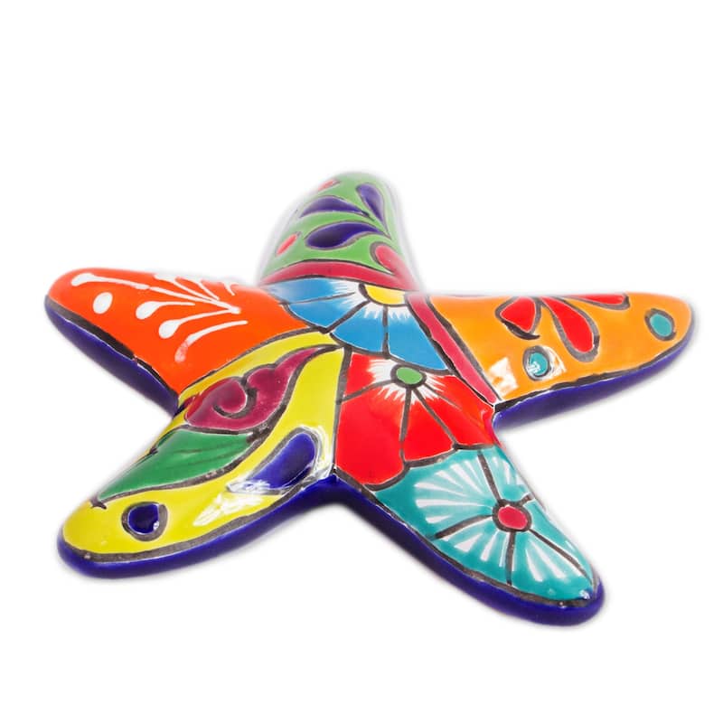 NOVICA Handmade Hacienda Starfish Ceramic Wall Sculpture
