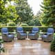 Option Grey Rattan - Blue Cushion