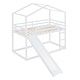 preview thumbnail 7 of 14, Modren Twin Over Twin Bunk Bed With Roof,Slide and 3-step Ladder,Sturdy Construction for Bedroom