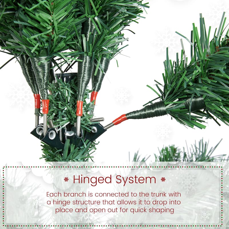 Yaheetech Pre-lit Artificial Christmas Tree Slim Tree Hinged Spruce