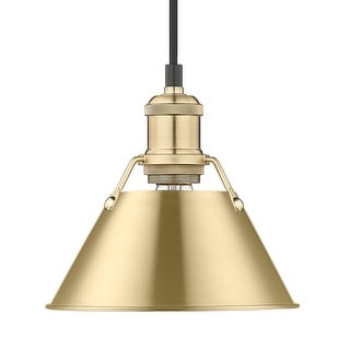 Yep by Golden Lighting Orwell 1-light 8in Pendant in Brushed Champagne Brass - Gold